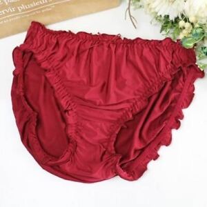 1 Pc Women's Panties High Waist Ruffle Milk Silk Sexy Underwear Fits 75-140 Kg