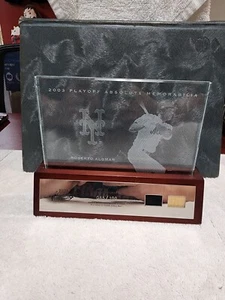 2003 Playoff Absolute Memorabilia Etched Glass Roberto Alomar Jersey/Bat - Picture 1 of 6
