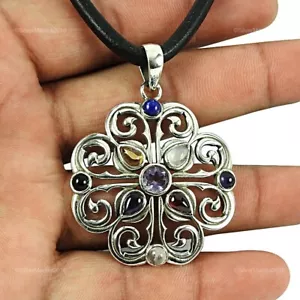 Rainbow Moonstone 925 Sterling Silver Elegant Handmade Pendant Jewelry - Bild 1 von 5