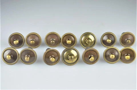 LOT OF (14) PRESSED BRASS POST WITH BACKPLATE FOR BAIL PULLS Cover
