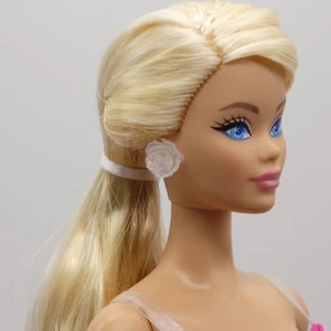 Barbie Integrity Toys FR Doll Size Earrings Roses White Translucent Resin Studs - Picture 1 of 9