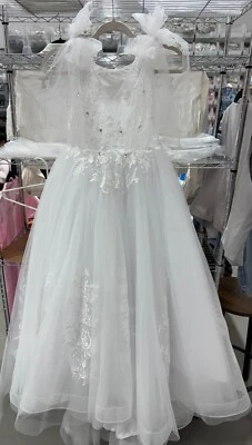 Flower Girls Wedding Bridesmaid Birthday Holy Communion Formal Dress,size 10-12Y - Image 1 of 4