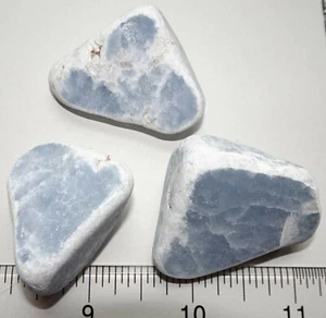 Angelite - Noduli tagliati e lucidati 3 pezzi - Perù r1080c - Foto 1 di 3