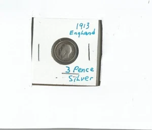1913 Great Britain 3 Pence Silver - Picture 1 of 2