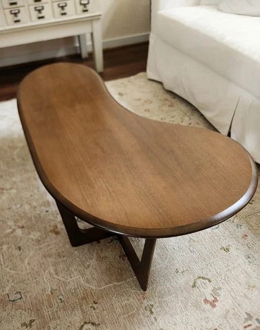 Vintage Boomerang Amoeba Coffee Table Lane Style Walnut Wood MCM Buyer$ship Cover
