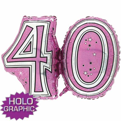 C-Spin 40 Large Gold Number Balloons - 40th Birthday Or Anniversary Party Decorations