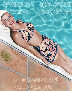 GAIL RUSSELL Poolside | 8x10 Sexy Cheescake COLOR PHOTO by CHIP SPRINGER - Picture 1 of 1