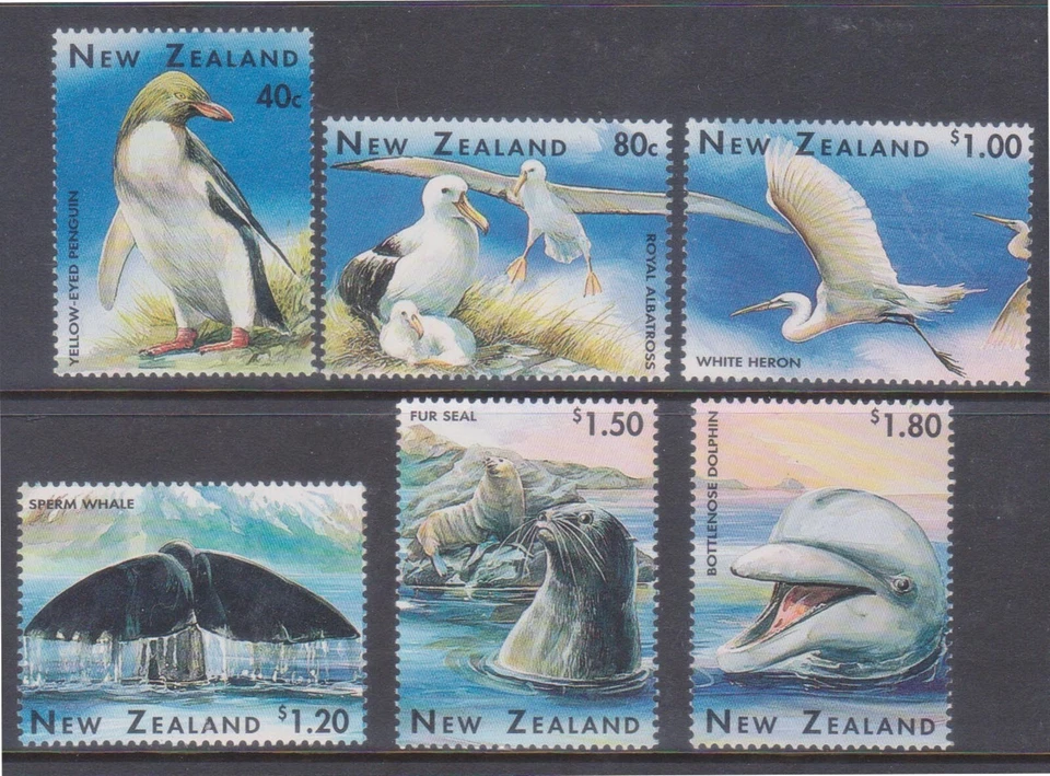 (F258-17) 1996 NZ set of 6stamps marine wild life (Q) (KW68) — 第 1/1 张图片