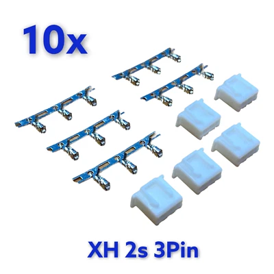 10 Stück 2S 3Pin JST-XH 2.5mm Balancer Mini Female Stecker Crimp XH Lipo Akku RC - Bild 1 von 4