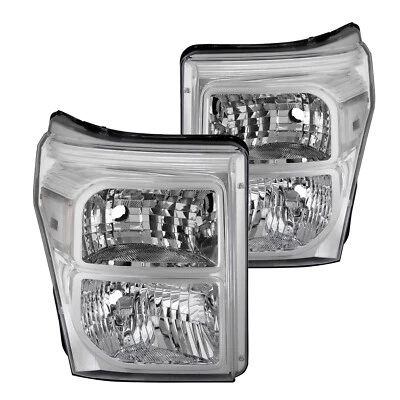 For 2011-2016 Ford F250 F350 F450 F550 Super Duty SD Chrome Headlights Lamps - Image 1 of 4
