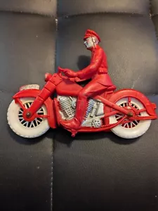 Vintage Auburn Rubber Police Harley Davidson Red Motorcycle Toy - Picture 1 of 6