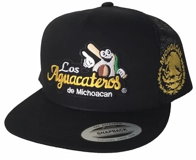 Sombrero Los Aguacateros De Michoacán Logo Federal A Lado 2 Logotipos Malla Negra Foto 1 de 3