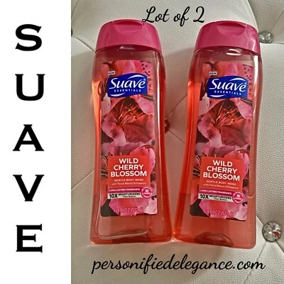 NEW Lot of 2 Suave Essentials Wild Cherry Blossom Gentle Body Wash Full Size - Image 1 of 4