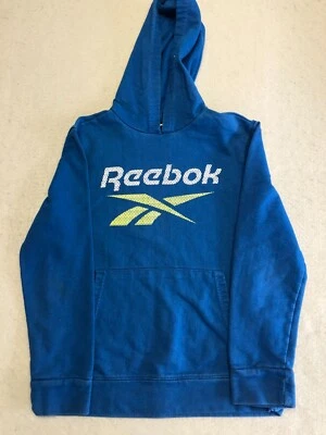 Moletom Reebok infantil menino médio (10) logotipo peito azul terry ativo com capuz - Imagem 1 de 4