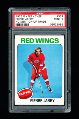 1975 OPC HOCKEY 359 PIERRE JARRY PSA 9 MINT RED WINGS POP 9 - Image 1 of 3