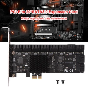 Carte d\'extension PCIE 20 ports, adaptateur PCIe SATA 3.0 Riser 6Gbps pour ordi - Photo 1/10