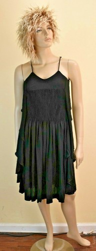 Abito da sera senza maniche nuovo con etichette CHANEL NERO VISCOSA SPAGHETTI STRAP 36 FRANCIA $2K