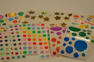 Mrs. Grossman Shape Stickers You Choose Stars Circles Buttons Arrows - Picture 1 of 10
