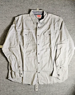 Camisa con botones Wrangler Flex For Comfort para hombre XL beige mangas largas 130273 Foto 1 de 4