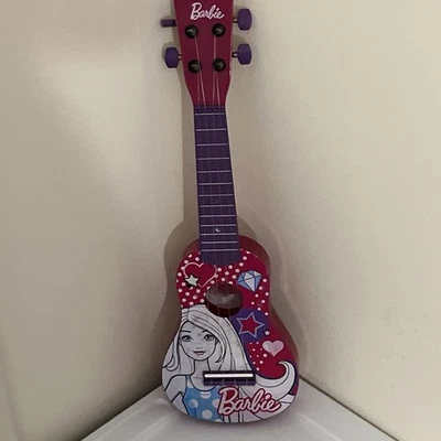 First Act Pink Barbie Mini Childs Guitar/Ukulele To Teach Music Fun & Games - Image 1 of 2