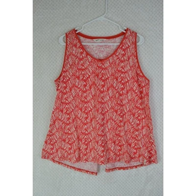 Top para mujer Woolrich XL rojo estampado abstracto sin mangas espalda dividida Foto 1 de 4