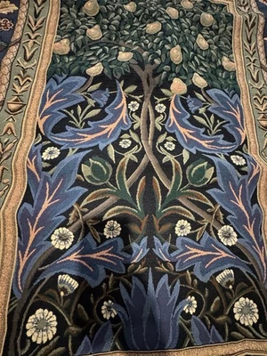 VTG Tree of Life Ornate Baroque Fruits Flowing Vines Tapestry Wall Hanging 56" - Image 1 of 4