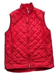 Burberry London Medium Red Quilted Gilet Nova Check Lining Sleeveless - Picture 1 of 13