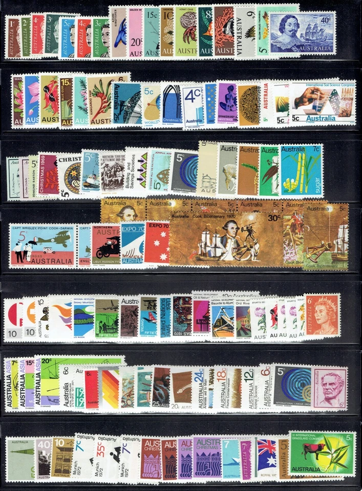 Australia lote de sellos con bisagras como nuevos con valor nominal de 12,45A$ Foto 1 de 1