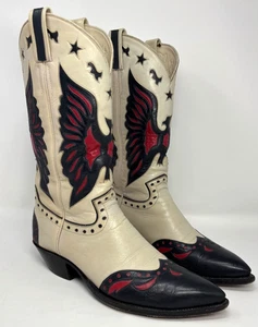 De Colección Champion Boot Co. Hombres Caboots Western Eagles War Birds Cuero Patriótico - Imagen 1 de 18
