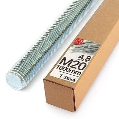 Barra filettata Lun Fix M20 x 1000 mm, 1 pezzo | Classe di resistenza 4.8 |... - Immagine 1 di 4
