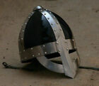 New Medieval Norman Viking Armor Helmet Reenactment Silver & Black Finish