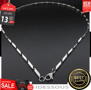 Silberkette Silber Kette 60cm Edelstahl Panzerkette Damen Herren Halskette 4MM - Bild 1 von 9