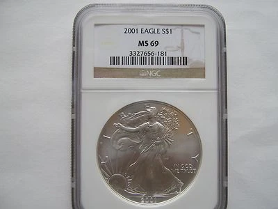 2001 Silver American Eagle (NGC MS-69) - Image 1 of 4