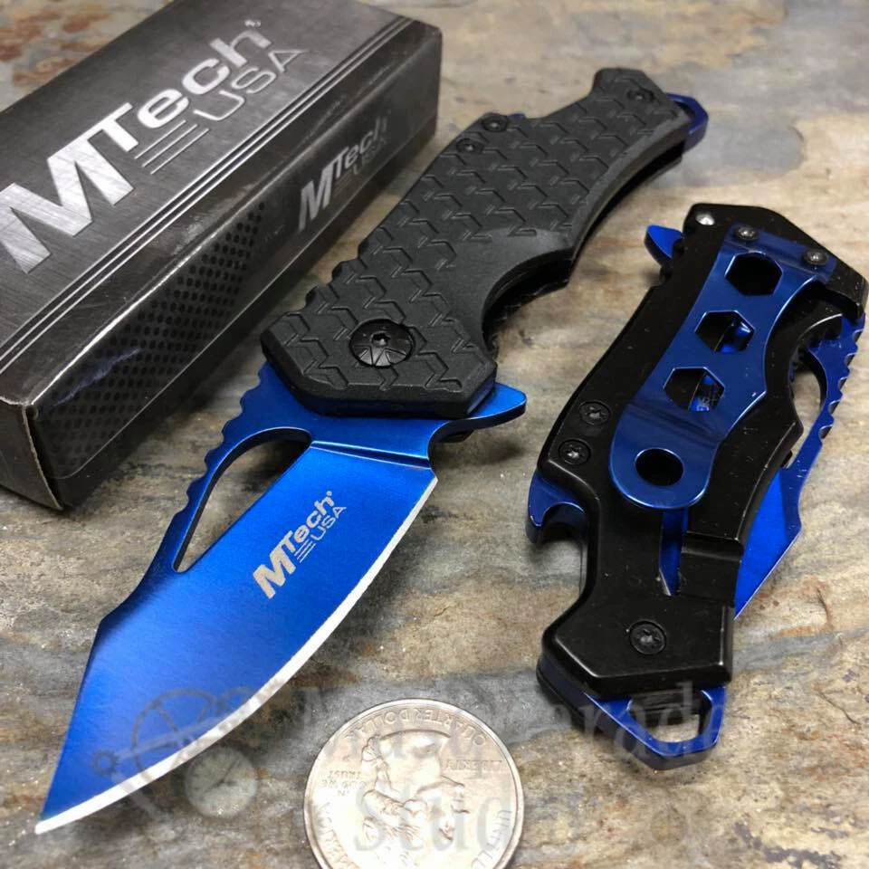 M-Tech A882bl Framelock Assisted Opening Folding Camping Pocket Knife