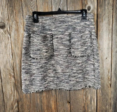 Falda Loft S Para Mujer Blanca Negra Multicolor Tweed Boucle Bolsillo Flecos  Foto 1 de 4