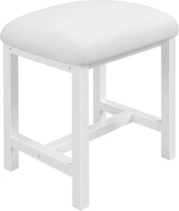 Small Vanity Stool Cute Stools with Cushion White Makeup Chair for Spaces Living - Picture 1 of 3