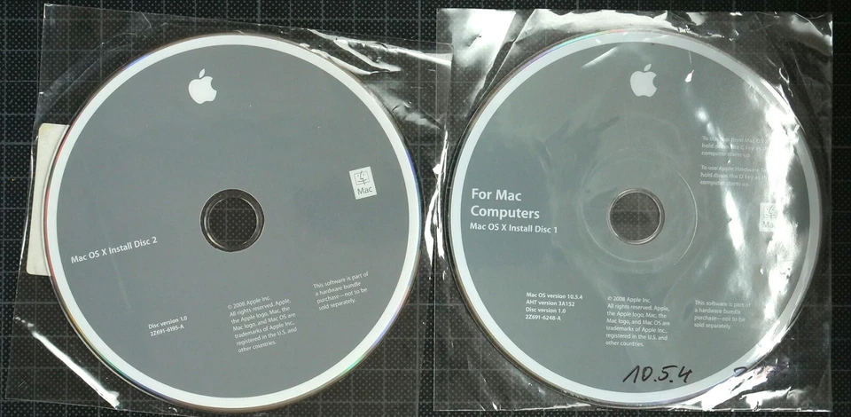 Apple System CD for Mac Computers, Mac OS 10.5.4, 2 Disks, TOP - Bild 1 von 1