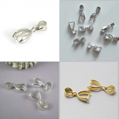 14x5mm/16x6mm/20x7mm Silver/Gold Plated Pinch Bails Connector For Pendant DIY - Image 1 of 4
