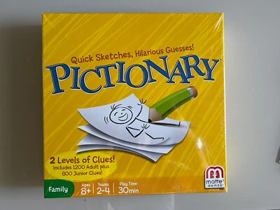 Mattel Games Pictionary Game 2013 Family Edition Brand New Factory Sealed Board - Image 1 of 2