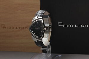 [Near MINT] Hamilton Ventura H244112 Black Dial Men's Quartz Watch From JAPAN
