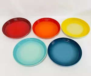 Le Creuset Neo Round Plate Dish 22cm 5pcs Set Rainbow Heatproof JAPAN NEW - Picture 1 of 13