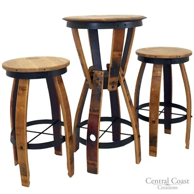 Juego de mesa de pub reloj de arena muebles WINE BARREL taburetes giratorios ¡¡ENVÍO GRATUITO!!! Foto 1 de 4