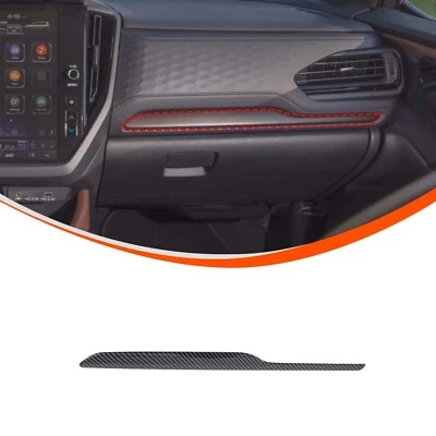 Cubierta de borde de panel de tablero de pasajero de fibra de carbono ABS para Subaru Forester 2025+ Foto 1 de 4