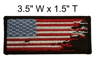 ATHENA BRANDS Distressed USA American Flag Embroidered Small Patch Motorcycle Biker Iron-on