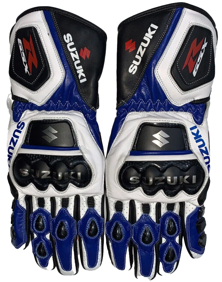 Guantes de cuero para carreras de moto Suzuki GSXR todos los tamaños Foto 1 de 1