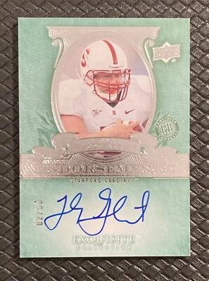 TOBY GERHART 2010 UD Exquisite SSP Rookie /50 Stanford Cardinals RARE Auto RC - Image 1 of 2