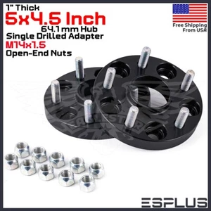 2x 1" Thick Tesla HUB CENTRIC WHEEL SPACER 5x4.5" CB 64.1mm 14x1.5 FIT Model 3/Y - Picture 1 of 9