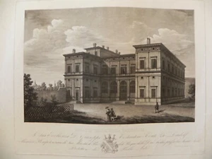 Cacchiatelli Cleter 1847 Villa Chigi Farnesina Trastevere Rome Lincei Aquatint - Picture 1 of 5