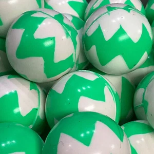 12 Wavy Green & White Rubber Bouncy Balls: Fun Gifts - Party Favors ~1" (27mm) - Picture 1 of 2