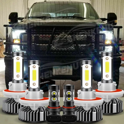 For Ford F250 F350 F450 2005-2019 - 6x White LED Headlight Hi/Lo+Fog Light Bulbs - Image 1 of 4